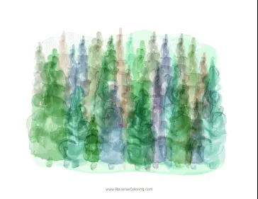 Forest Reverse Coloring Page