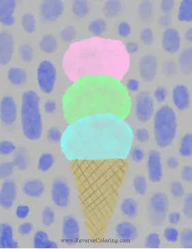 Ice Cream Cone Reverse Coloring Page